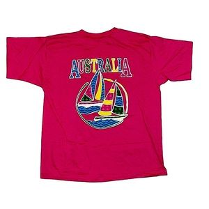 vintage tshirt st. tropez australia 3d graphic tee size os Double Sided